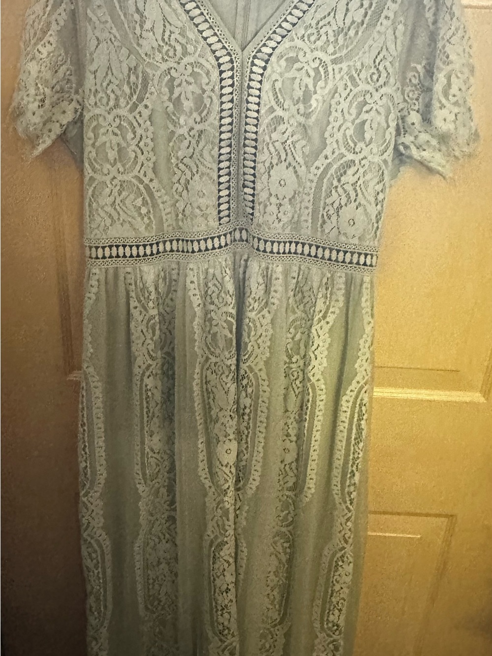 Merokeety Sage Green Lace Midi Dress – Women’s Size Large